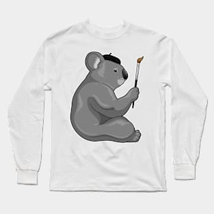 Koala Painting Paint brush Long Sleeve T-Shirt